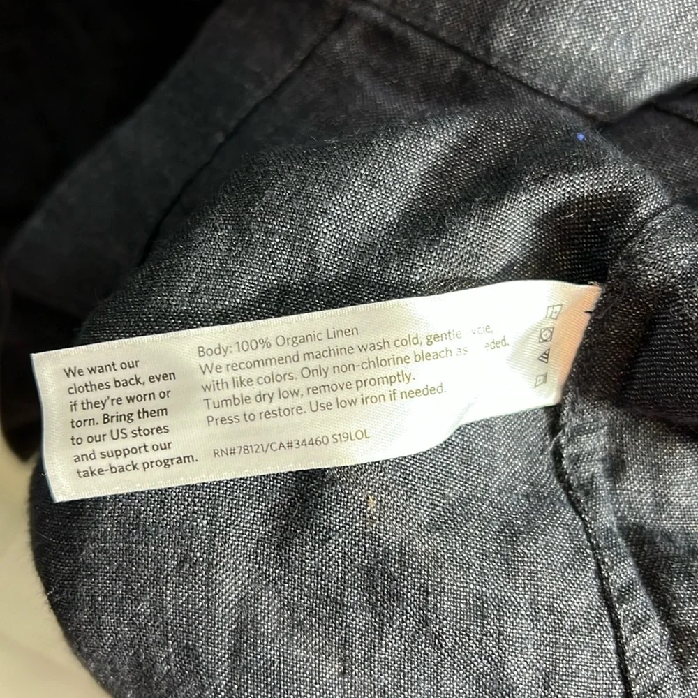 Eileen Fisher denim classic CLR Jacket size M washed organic linen Délavé - Picture 8 of 8
